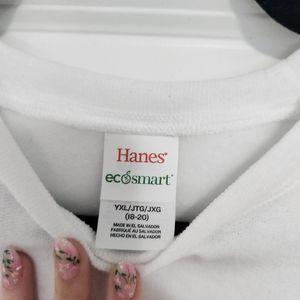 Hanes White Sweatshir Youth XL